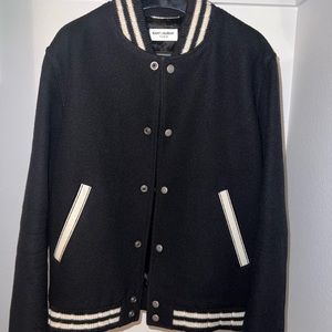 Saint Laurent Teddy College Varsity Jacket